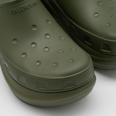 size 44 - Balenciaga Crocs Mule Green Khaki Rubber Slide Sandal Platform size 44 - Balenciaga Crocs Mule Green Khaki Rubber Slide  main image 4