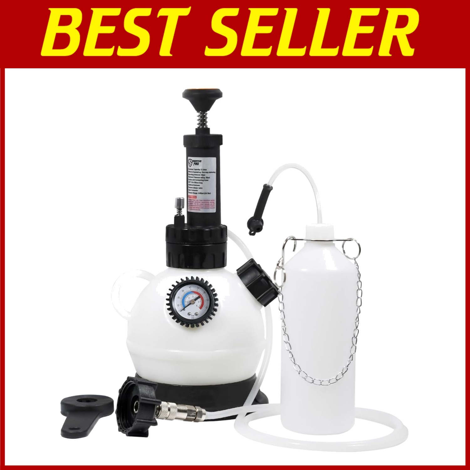 Professional 2L Brake Bleeder with Gauge for European Cars