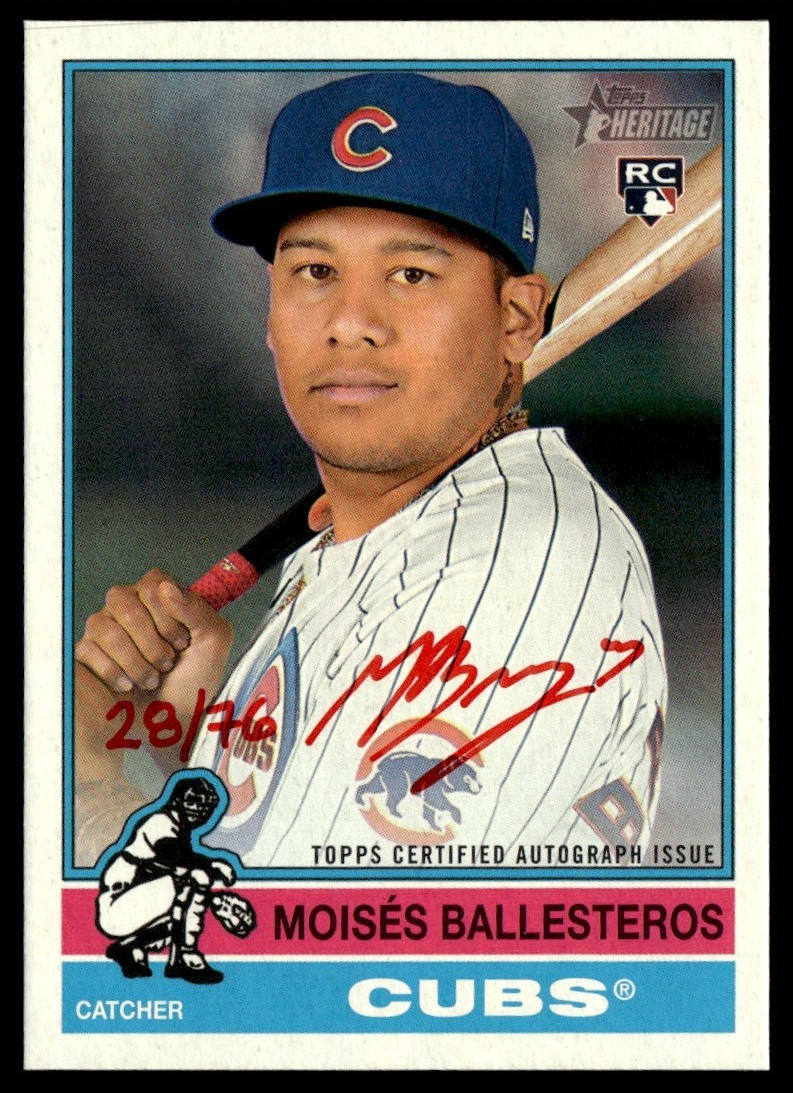 2025 Topps Heritage Real One Red Ink Moises Ballesteros RC Auto /76 Cubs ROA-BAL