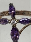 Religious Inscribed 'With God All Things' Ring Purple Clear Rhinestones Size 6.5 — photo 2