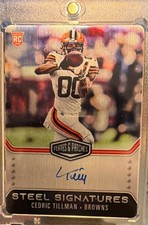 2023 Panini Plates & Patches - Rookie Steel Signatures Cedric Tillman #RSSCTI...