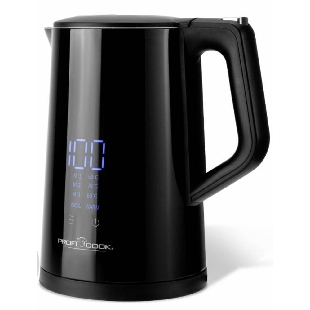 Bouilloire noir Profi Cook PC-WKS 1243 de 1,7 l en acier