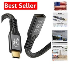 20Gbps USB C 3.2 Extension Cable, USBC 3.2 Gen2 Type-c Male to Female Extende...