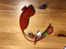 Nintendo Wii Nunchuck Controller Red OEM Official RVL-004 TESTED Nunchuk Works