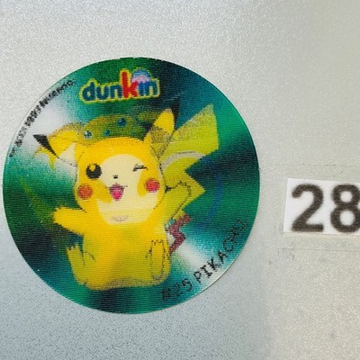 Pikachu Raichu Dunkin 1st EDITION 1999 Pokemon Wackelbild Lenticular Chip Pog