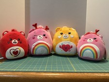 care bears valentines day squishmallows lot of 4