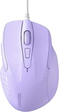 TECKNET Wired Mouse, 6-Button Corded with 4 Adjustable DPI, Optical LT.Purple