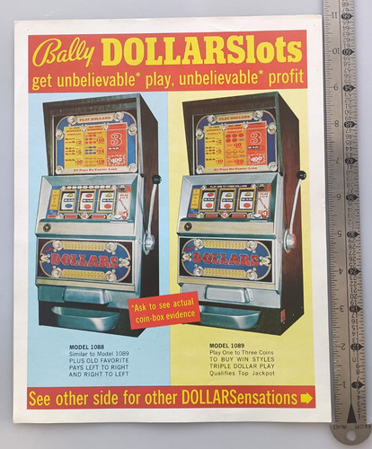 Bally "DOLLARSlots" Slot Machine Casino Flyer Brochure Color Ad