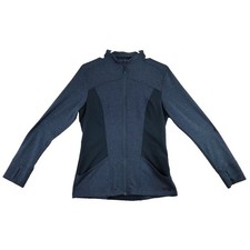 The North Face Zip Up Jacket Women M Blue Gray Full Zip Pockets Thumbholes