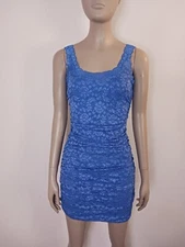 Moda International Bodycon Dress Size Xs Xp Tp Blue Tank Top Dress Lace Sexy