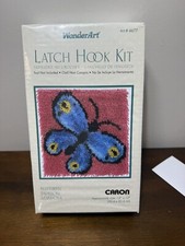 New Sealed WonderArt Latch Hook Kit Butterfly 12" x 12" 4677 Caron
