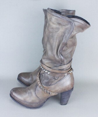 AS98 A.S.98 Air Step Womens Boots 39 US 8.5 9 Gray Brown Leather Italy