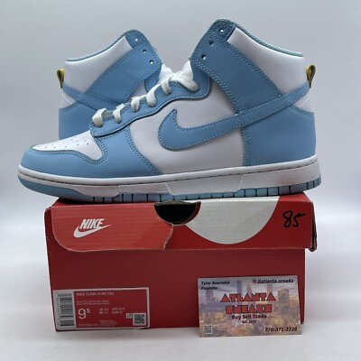 Size 9.5 - Nike Dunk High Blue Chill White Leather (DD1399-401) | eBay