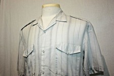 Vtg Triumph of California Very Thin White Gray Button Up Short Sleeve Shirt Sz M