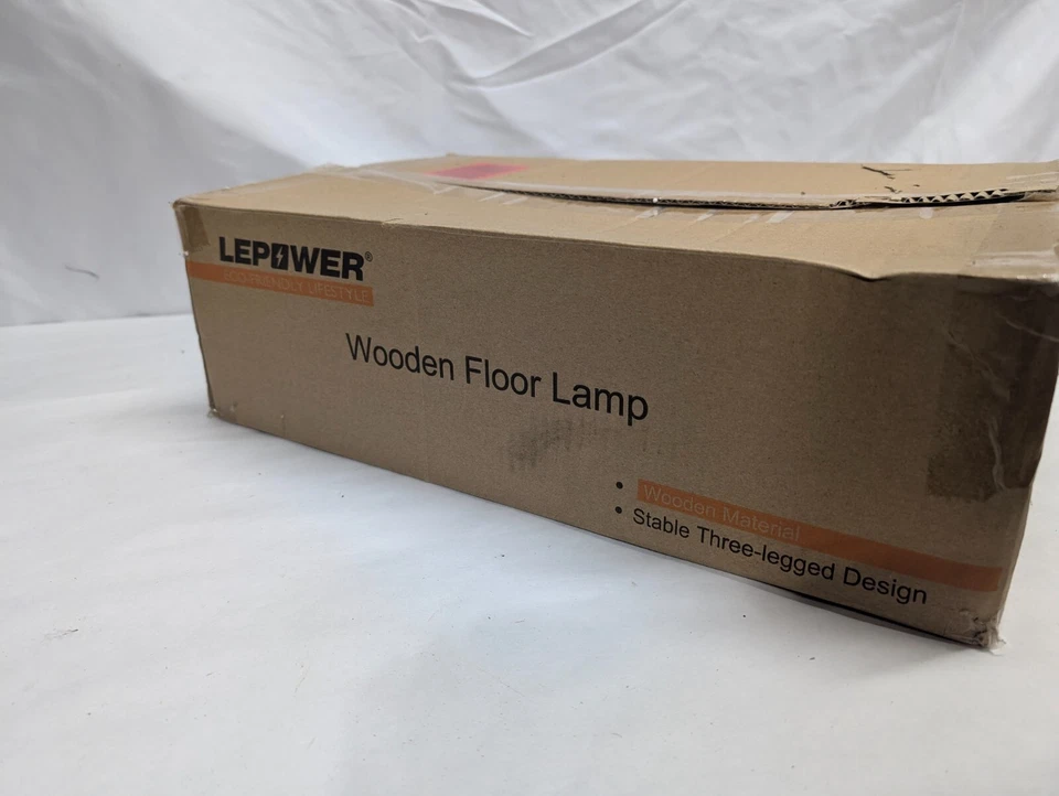 LEPOWER Wooden Tripod Floor Lamp, Mid Century Standing Lamp Modern Design - Image 3 of 4