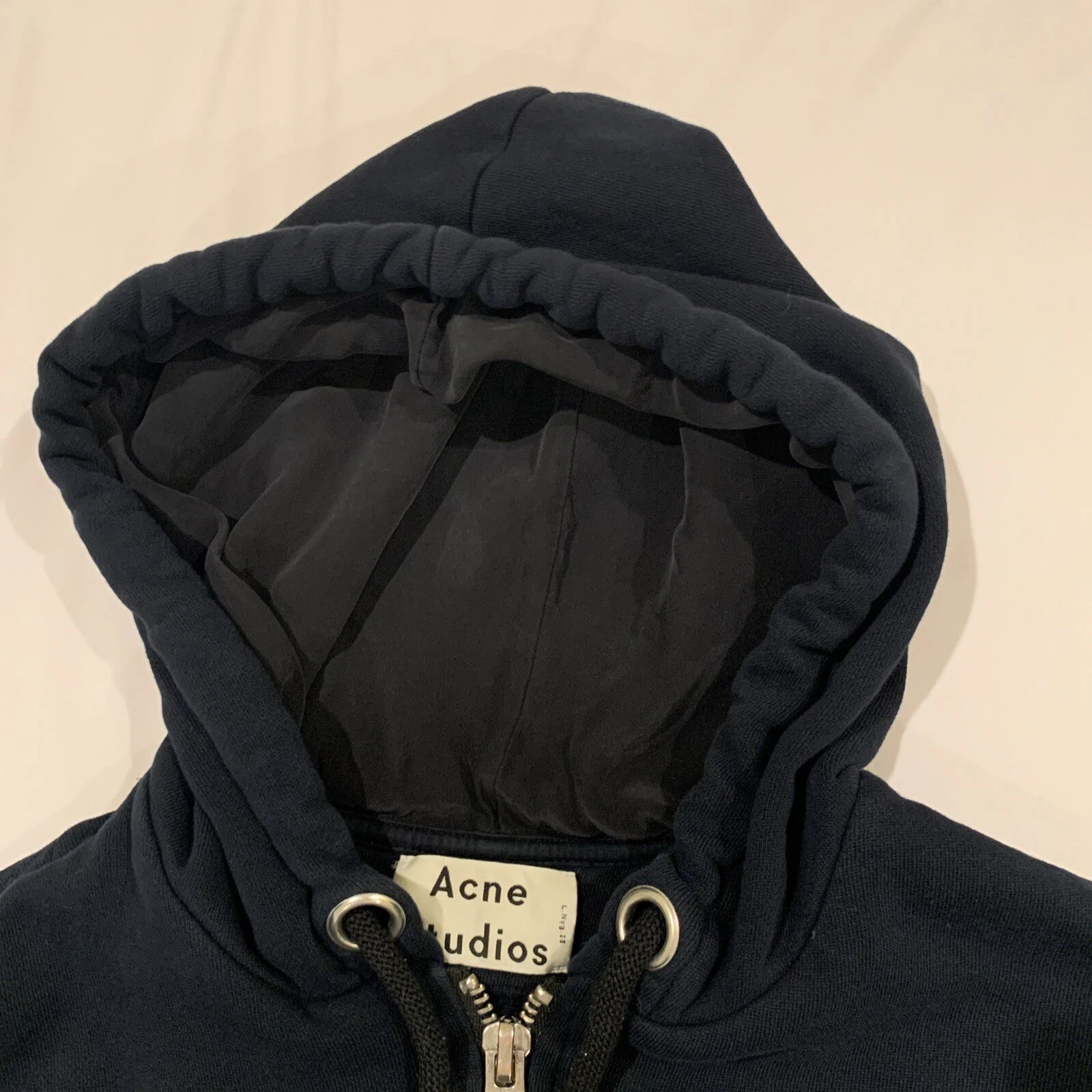 ACNE STUDIOS Felpa con cappuccio da donna unisex punta in pile nero cerniera intera taglia S