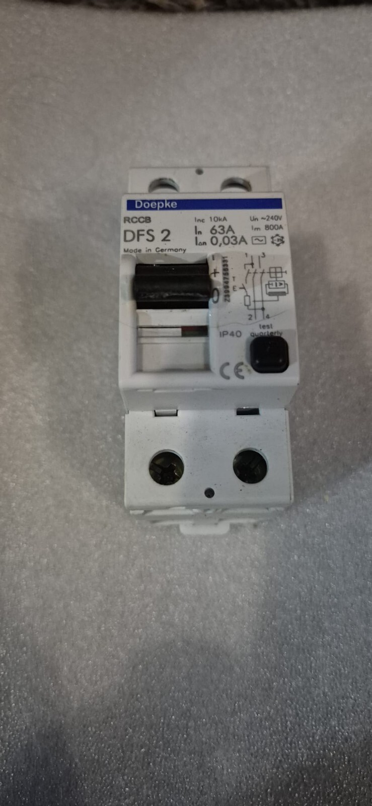 DOEPKE 63 AMP 30mA DOUBLE POLE RCCB RCD TYPE AC DFS2