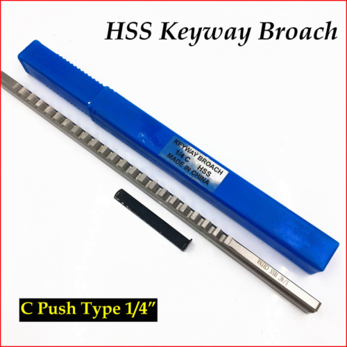 Keyway Broach 1/4" Inch Size C Push Type CNC Tool Accessories HSS Material - Afbeelding 1 van 6