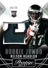 2015 Prestige Rookie Jumbo Jerseys Patch Platinum #RJJNA Nelson Agholor #20/25