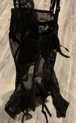 Victorias Secret Very Sexy Black Bustier Garter One Piece Corset Snap Bottom 34B - Picture 8 of 12