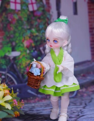 1/6 BJD Doll SD Duoduo Girl  gift B -Free Face Make UP+Eyes+Clothes+wig+Shoes