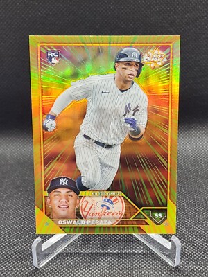 2023 Topps Chrome Update Oswald Peraza Radiating Stars Rookie RC RR-24 Case Hit