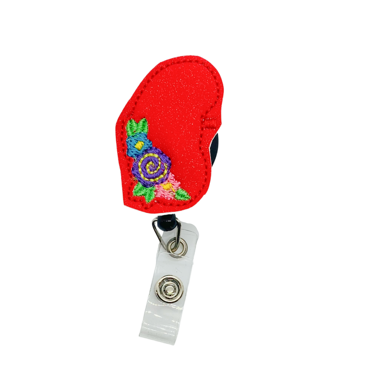 Floral Kidney Badge Reel Retractable Urology Nurse ID Holder RN Name
