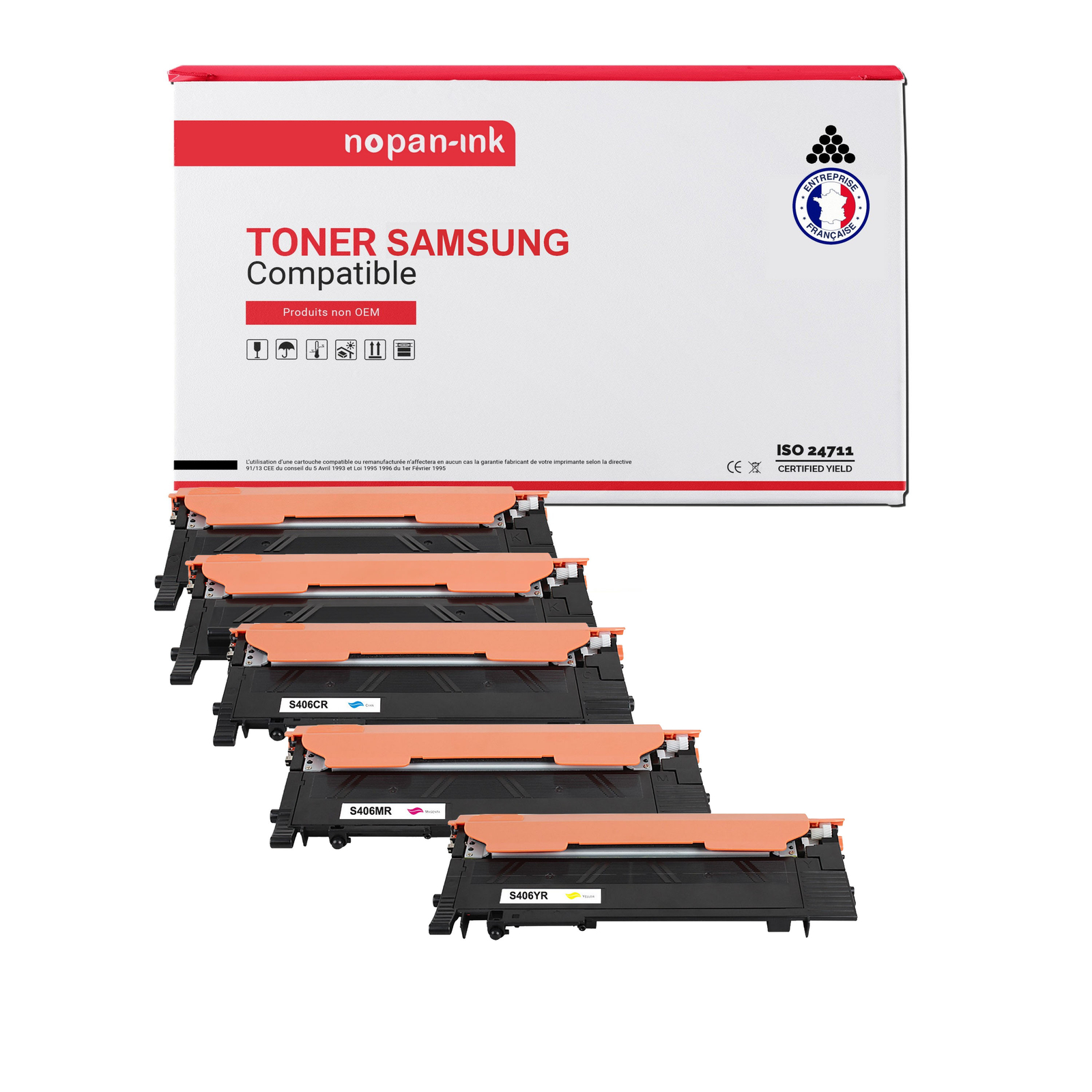 Toner CLT-406S Samsung NOPAN-INK lot de 5 pour le télétravail et l'impression de dossiers