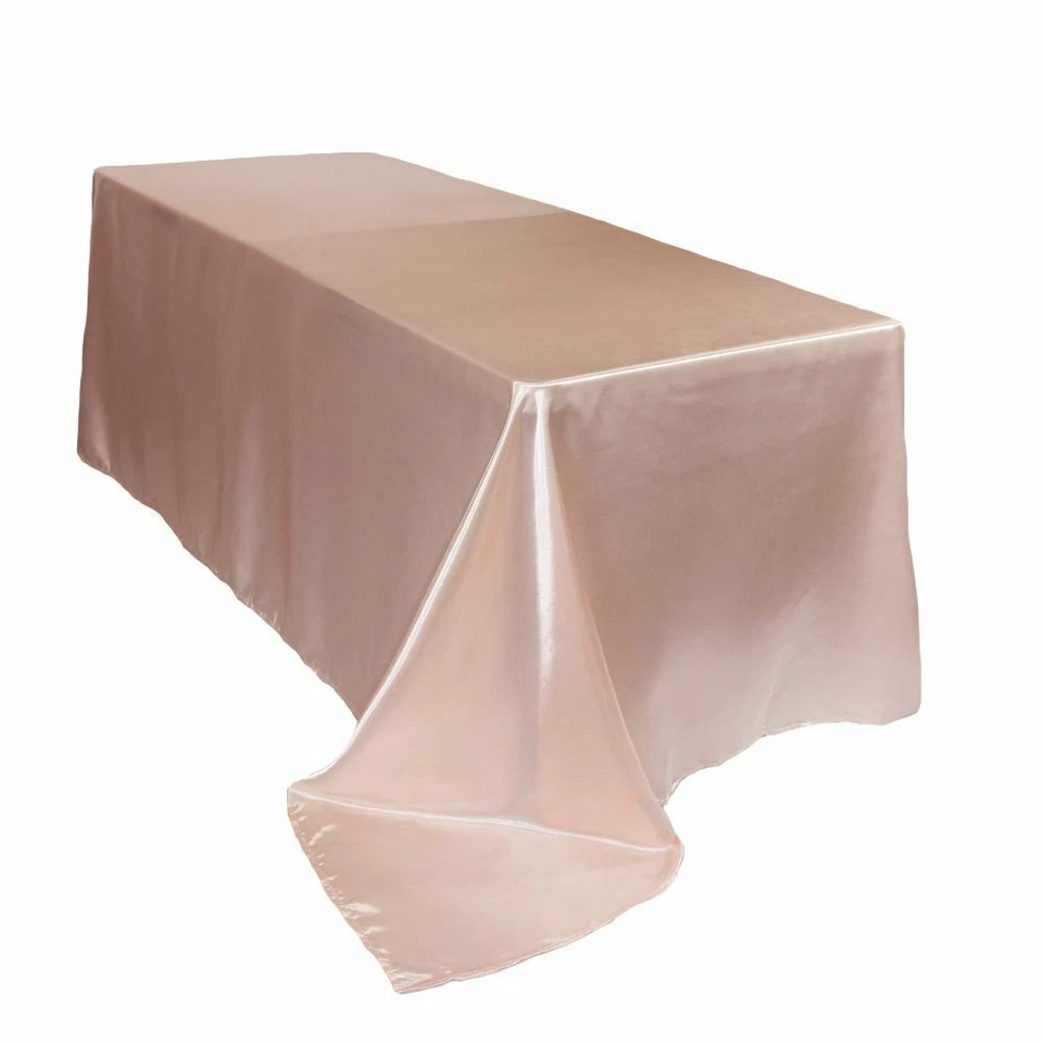 YCC Linens - Rectangular Shiny Satin Tablecloths for Weddings, Events, Home Use - Image 3 of 4