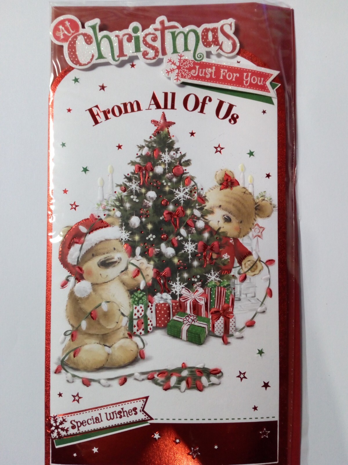 At Christmas From All of Us Christmas Greetings Card 5x9 (X65)
