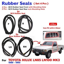 Front Weatherstrip Rubber Seal Fits Toyota Hilux LN85 LN90 2D Pickup 1989-95 4PC