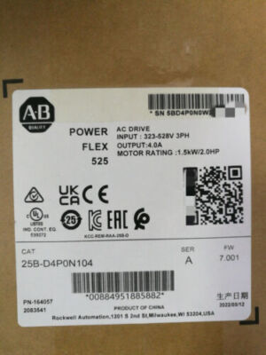 Allen-Bradley 25B-D4P0N104 PowerFlex 525 2 HP AC Drive for sale