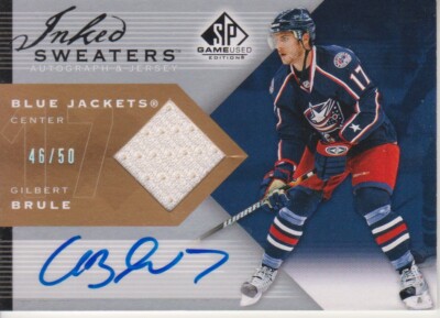 2007-08 SP Game Used Inked Sweaters Gilbert Brule #46/50 - Columbus Blue Jackets