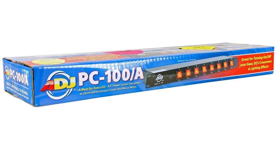 American DJ PC-100A 8-Switch Rack Mount On/Off AC Power Strip Source - Image 3 of 4