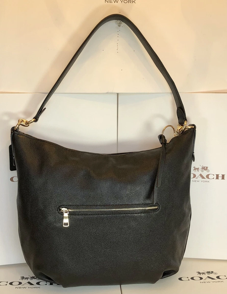 Coach F91029 Skylar Hobo Black Soft Pebbled Leather Shoulder Bag