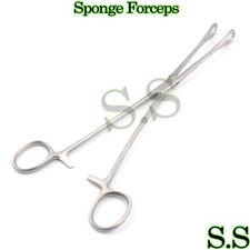 Forester SPONGE FORCEPS Body Piercing Pliers Tool 9.5" Serrated Straight