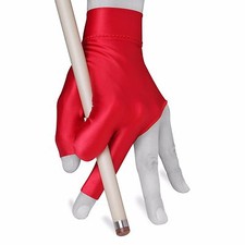 Billiard Quality GLOVE - Red - Open fingers - Fits either hand