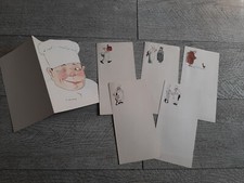 lot 6 menus vierges illustrés par Castaing cuisinier humour cuisine  menu