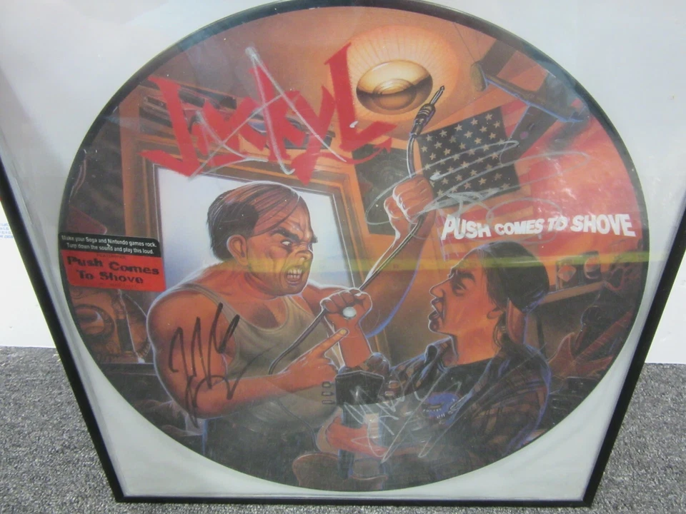 Band Autographed Jackyl Push Comes To Shove Picture Disc Vinyl LP Record Album Foto 4 de 4