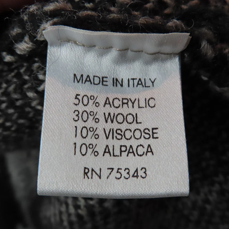 ELISABETTA Cardigan Sweater Womens Medium Black Zebra Print Wool Alpaca Blend - Image 3 of 4