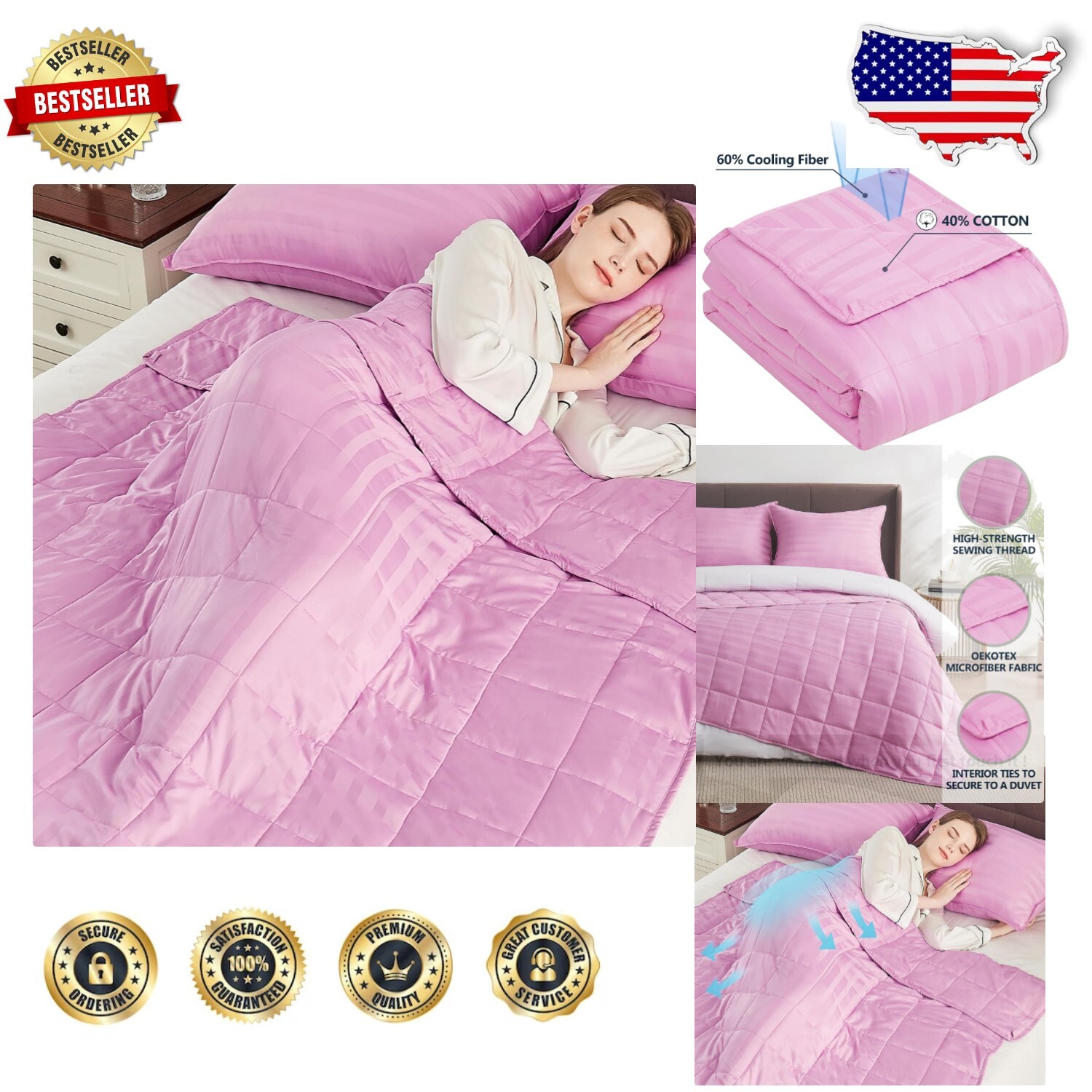 Ultra-Soft 12lb Weighted Blanket for Deep Relaxation and Comfortable Sleep-image