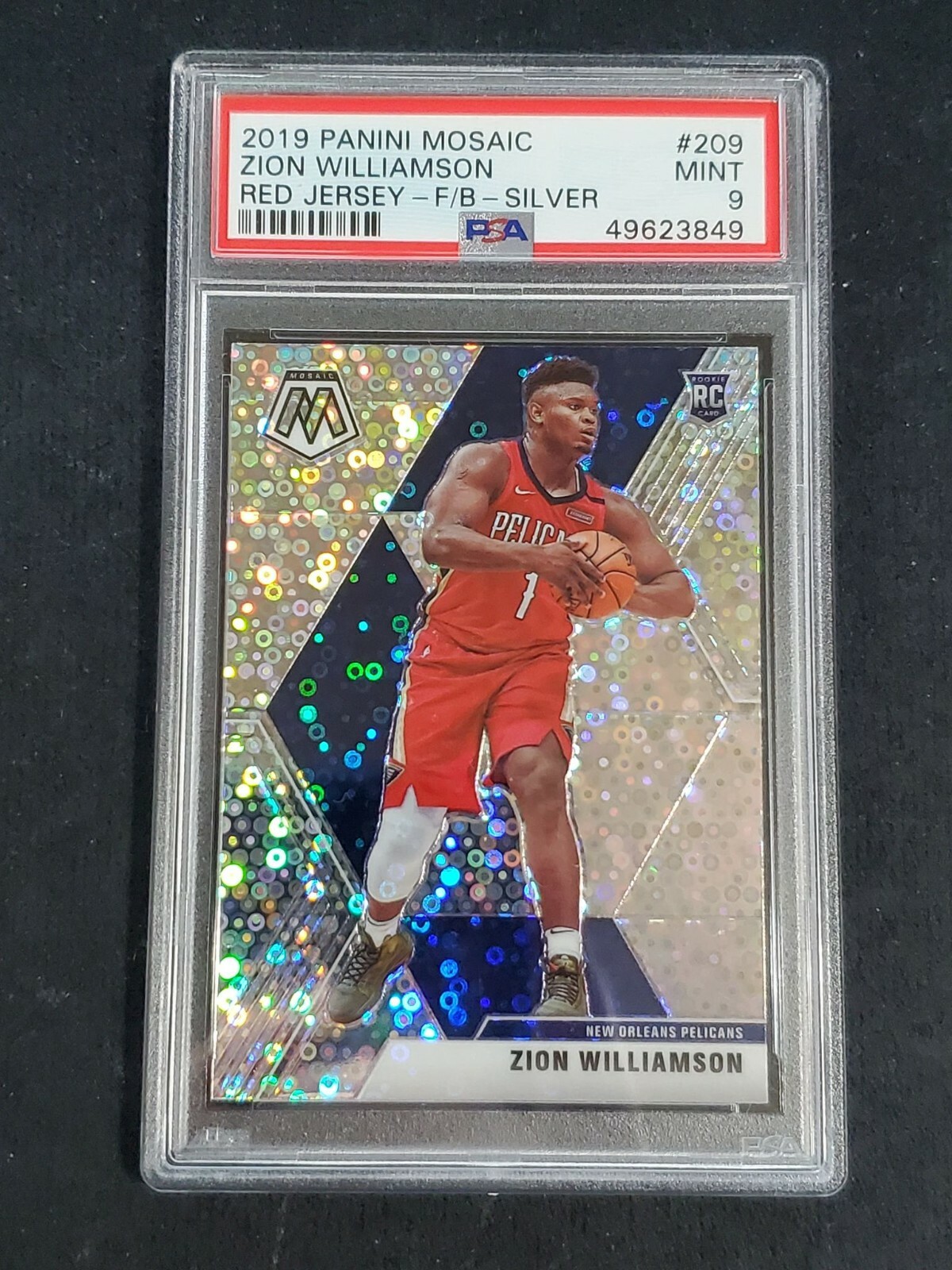 2019-20 Mosaic Fast Break Silver Variation SP #209 Zion Williamson PSA 9 R6220J