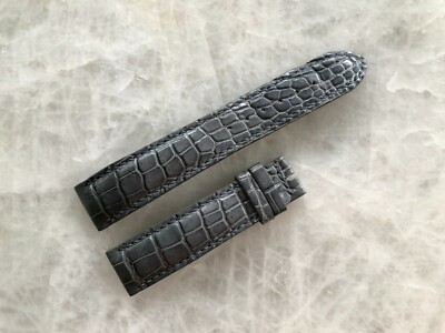 18mm/16mm Gray Alligator Crocodile Embossed Leather Watch Strap Band