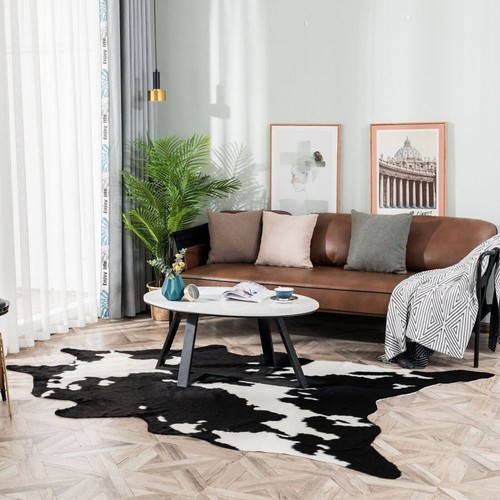 Faux Fur Animal Print Skin Rugs Cowhide Area Rug Floor Carpet Mats Bedroom Soft - Picture 46 of 58