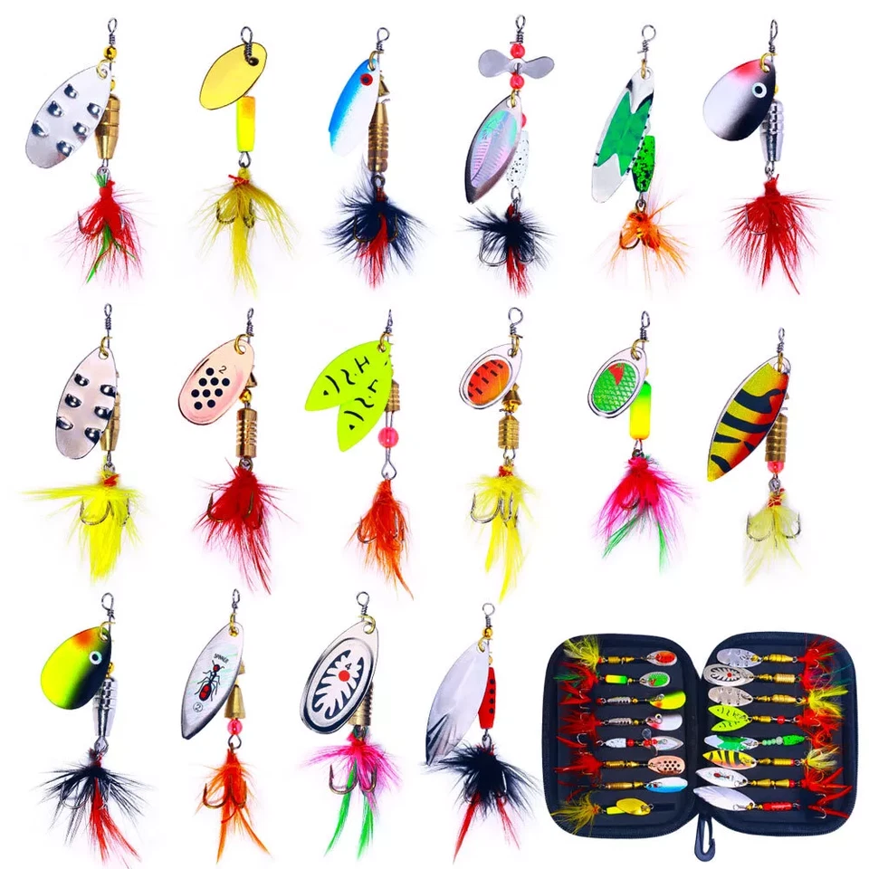 16PCS Kinds of Fishing Lures Crankbaits Hooks Minnow Baits Bass Tackle Crank Set - Image 4 of 4