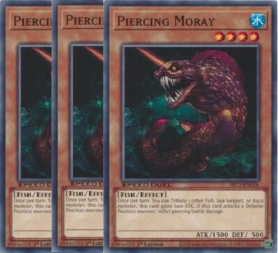 Yugioh - Piercing Moray x 3 - 1st Edition NM - Free Holographic Card | eBay