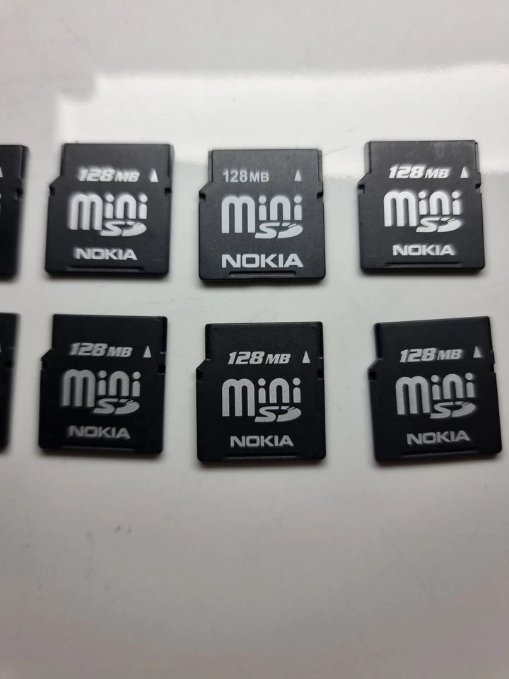 Job Lot 10 x MiniSD Memory Card for Nokia Mini SD 128mb rare - Image 2 of 2
