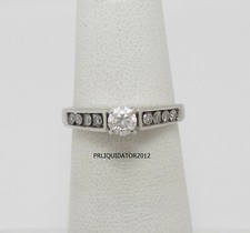 3/8CT Natural Diamond Engagement Anniversary Wedding Ring 14K White Gold Band