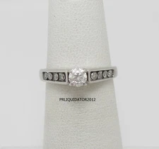 3/8CT Natural Diamond Engagement Anniversary Wedding Ring 14K White Gold Band