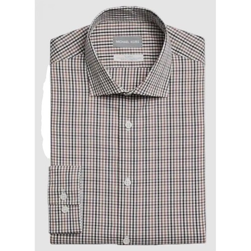 $85 Michael Kors Mens Slim-Fit Brown Check Travel Stretch Dress Shirt 15 34/35 | eBay $85 Michael Kors Mens Slim-Fit Brown Check Travel Stretch Dress Shirt 15 34/35 | eBay